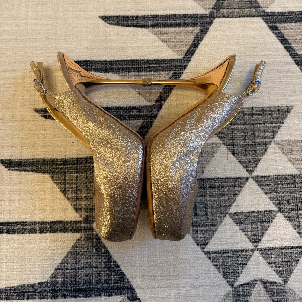 Giuseppe Zanotti gold slingback heels, size EU 37 1/2